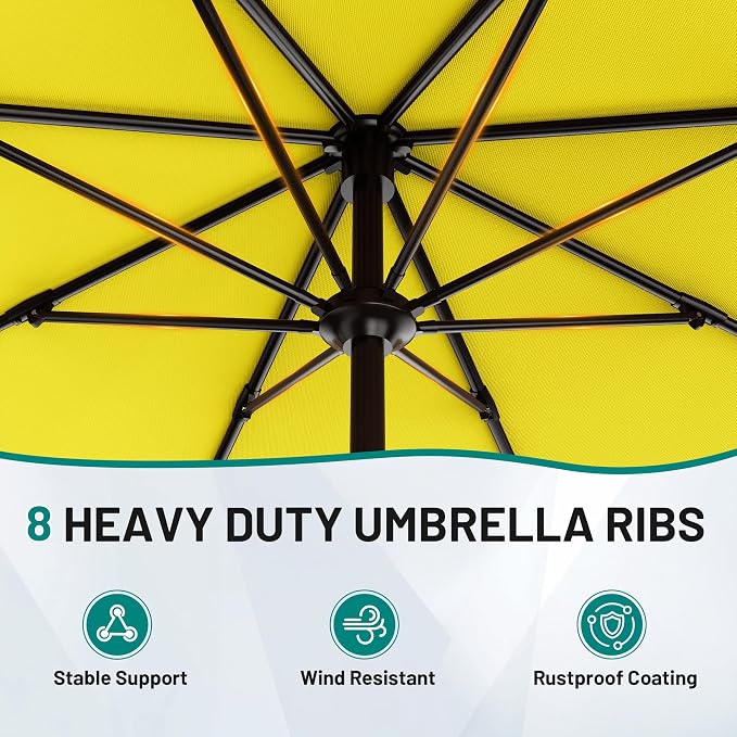 9 FT Patio Umbrella for Outdoor, Outdoor Table Umbrella - Image 3