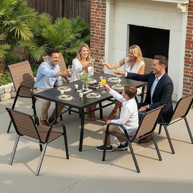 Stackable Patio Chairs Set of 2, Stackable Outdoor Dining Chair - Image 6
