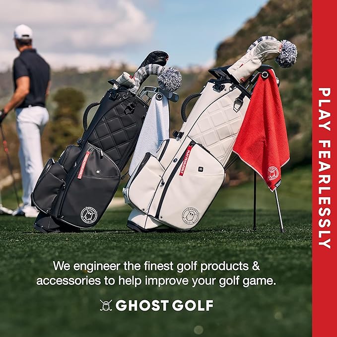 Ghost Golf Magnetic Towel (Greenside) - Premium Ultra-Absorbent Microfiber Golf Towel with Magnet for Golf Carts or Clubs - 18" x 18" Golfing Gear - Waffle Weave Pattern (Green)