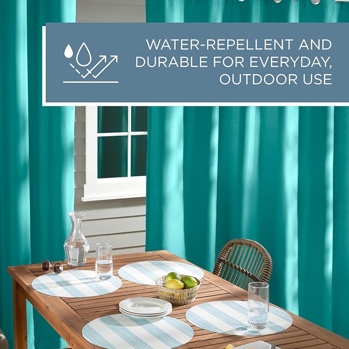 TOWN & COUNTRY BASICS Cabana Solid Heavyweight Indoor Outdoor Curtains - Image 4
