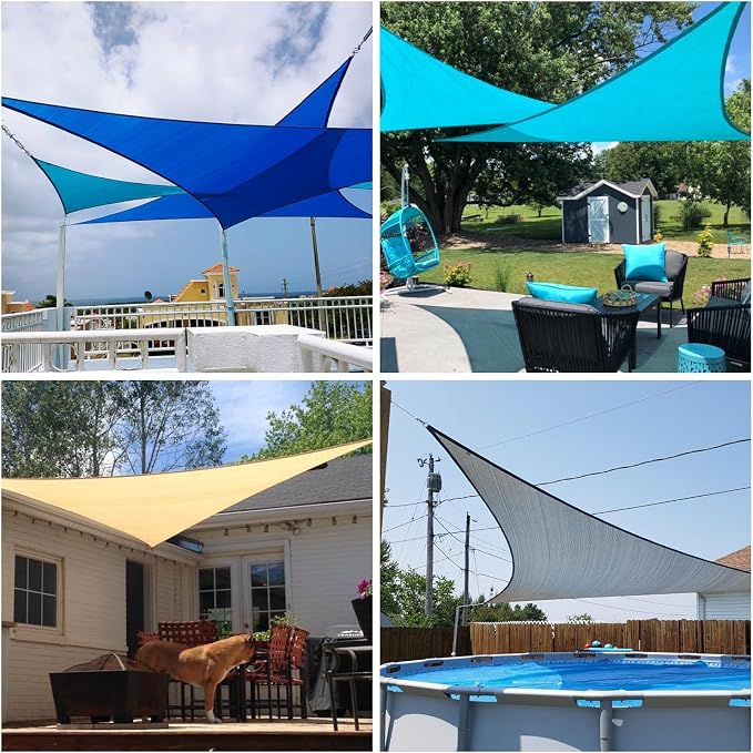 Patio Paradise 23' x 23' x 23' Sun Shade Sail Triangle Canopy Shade Cloth - Image 2