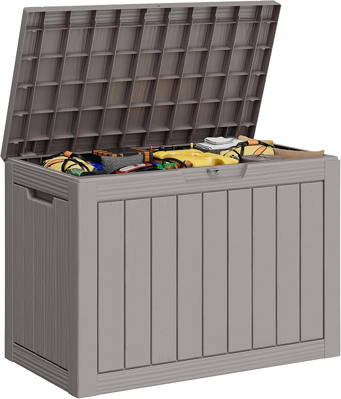 45 Gallon Outdoor Storage Box, All-Weather Deck Box by KAMABOKO