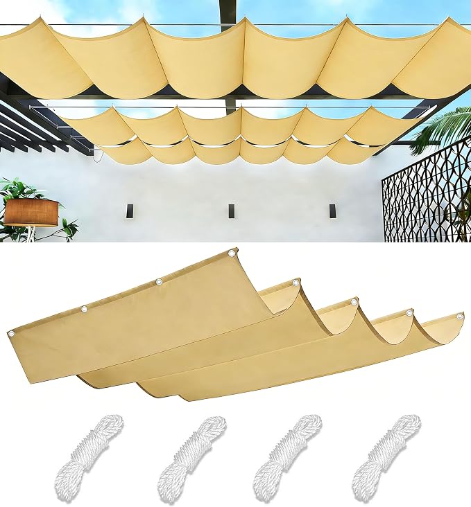 Retractable Waterproof Wave Awning Cover 16' x 22' by WoaceSunShadeSail