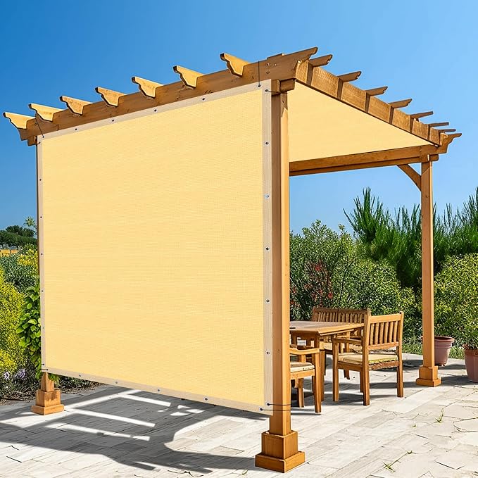 Amagenix 90% Shade Fabric 18'X 18' Sand Sun Shade Cloth by Amagenix