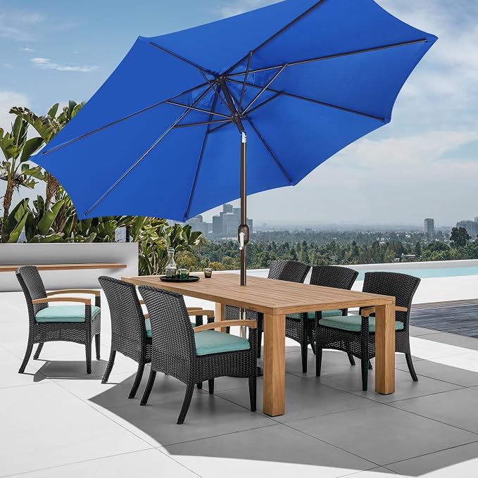 9' Outdoor Patio Umbrella, Outdoor Table Umbrella, Yard Umbrella, Market - Image 6