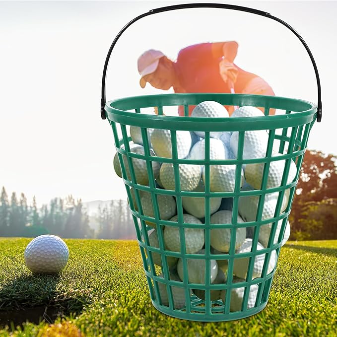 Stainless Steel Golf Ball Organizer Basket with Lid – Vintage Practice Range Storage & Beer Pong Bucket (Rust-Proof, Heavy-Duty for Indoor/Outdoor Use)