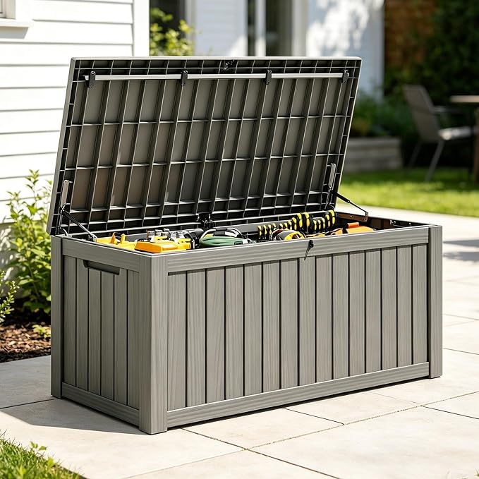 Outdoor Deck Storage Box, Resin Deck Boxes Indoor and outdoor, Waterproof - Image 6