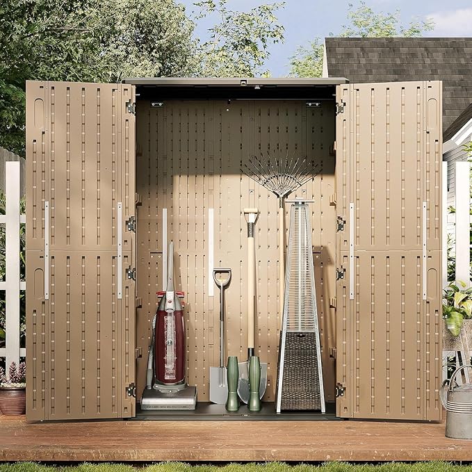 Aoxun Outdoor Storage Shed, 64 Cu.Ft Vertical Storage Sheds, Resin Sheds Outdoor - Image 6
