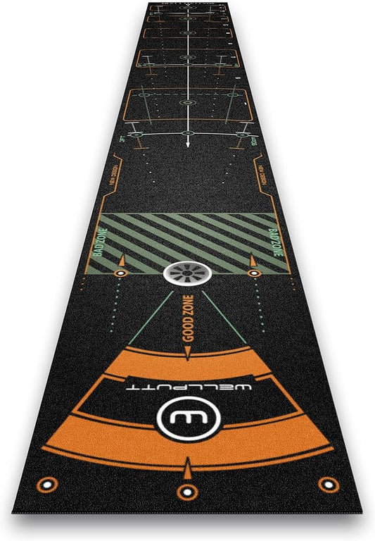 WELLPUTT - Golf Putting Training Mat - 13ft Black
