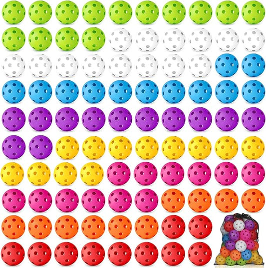 Coopay 12/50/100 Pack Baseball Practice Balls Plastic Training Balls Lightweight Hollow Softballs with a Drawstring Bag for Hitting, Baseball Training Indoor Outdoor Use