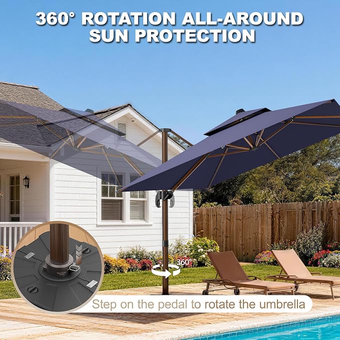 10x13FT Cantilever Outdoor Patio Umbrellas - Image 3
