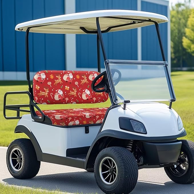 Golf Cart Seat Covers, Universal Fit & Nonskid Bottom Fits for Club Car 2 Person Seats Golf Carts