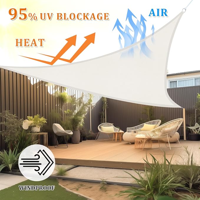 Shade&Beyond Custom Sun Shade Sail 14'x18'x22.8' Triangle Sun Sail Shades Patio - Image 2