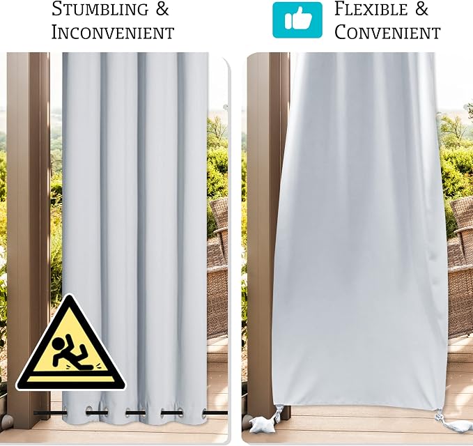 RYB HOME Outdoor Curtains for Patio Waterproof, Windproof - Image 5