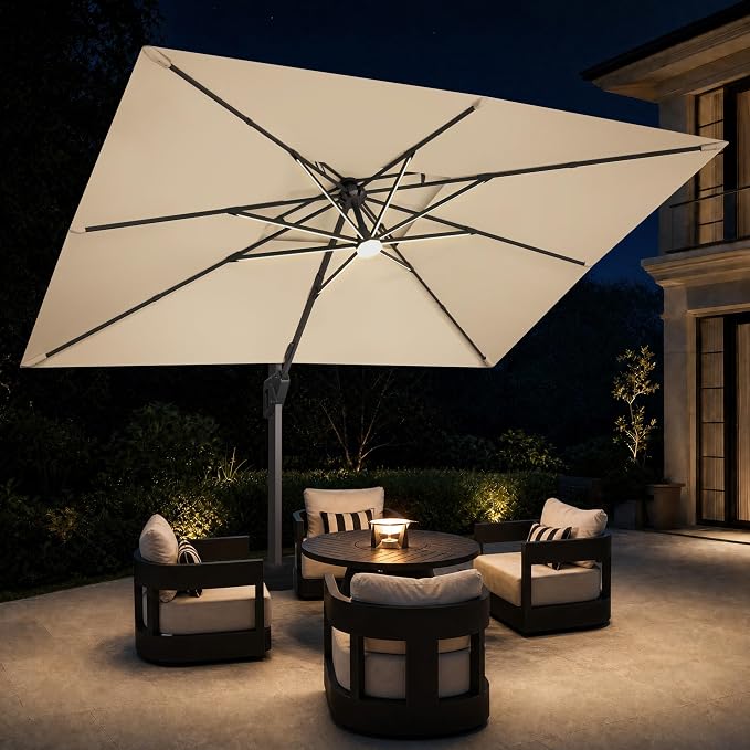 JZAC & QZYD 9x12 FT Cantilever Offset Patio Umbrella - Image 2