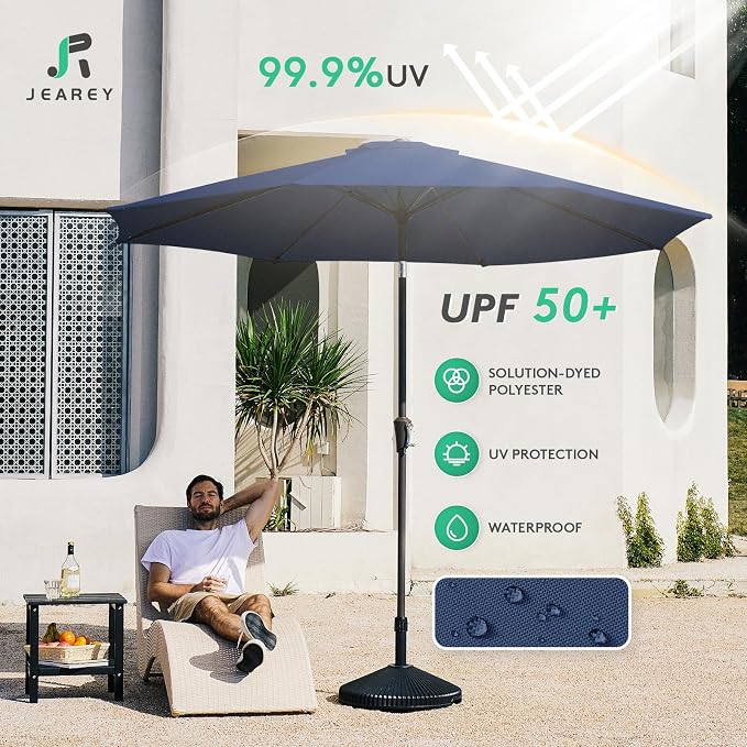 JEAREY 10 ft Outdoor Patio Umbrella w/Tilt and Crank - Image 3