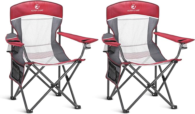 ALPHA CAMP Oversized Fully Padded Camping Chairs by ALPHACAMP