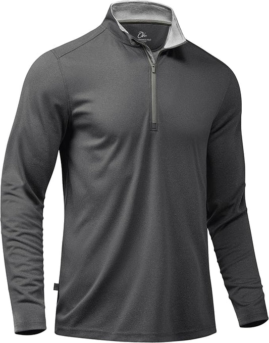 Obla Golf Quarter Zip Pullover for Men Mock Neck Sweatshirt Lightweight Sun Protection Men's Long Sleeve Golf Shirt