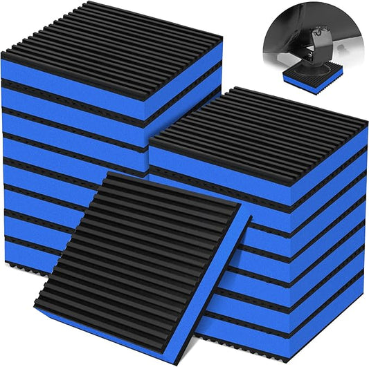 16 Pack Anti Vibration Pads for Washing Machine 4"x4"x7/8", Sound Isolation Vibrating Pad Ribbed Rubber Damping Mat EVA Center for Air Compressors, Conditioner, Treadmill, HVAC Washer Dryer
