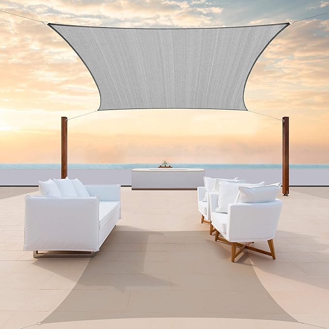 Colourtree CTAPR1220 Custom Size 14' x 16' Grey Sun Shade Sail Canopy UV Block by ColourTree