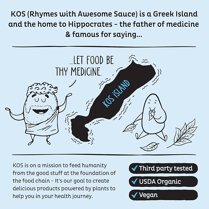 KOS Plant Based Protein Powder, Blueberry Muffin - Organic Pea Protein Superfood with Spirulina and Immune Support Blend. Soy, Gluten, Dairy Free - Vegan Meal Replacement for Women & Men - 10 Servings