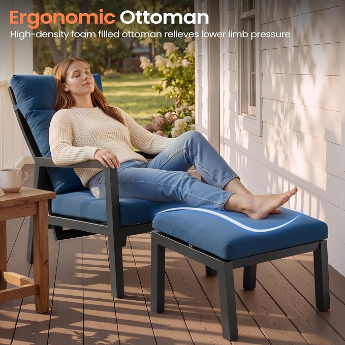 Pellebant 4-Piece Aluminum Outdoor Recliner chair - Image 4