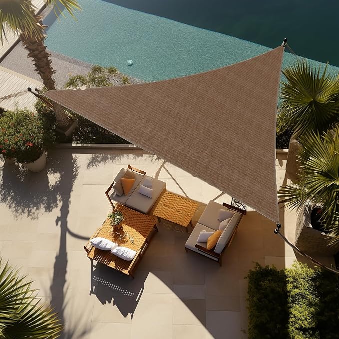 Shade&Beyond Custom Sun Shade Sail 14'x17'x22' Triangle Sun Sail Shades Patio by ShadeBeyond