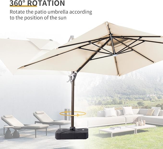 JZAC & QZYD 9x12 FT Cantilever Offset Patio Umbrella - Image 7