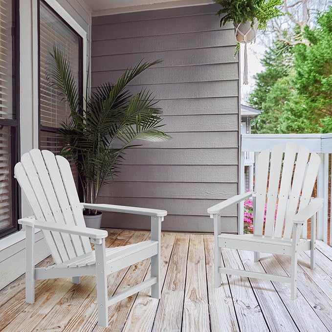 Oversized Stackable Adirondack Chair Set of 4, HDPE Fire Pit Chair | All-Weather - Image 2