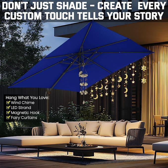 Hoteel Outdoor Patio Umbrella - 10ft Cantilever Umbrella - Image 4