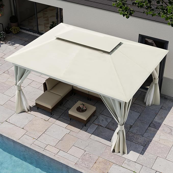 10'x12' Outdoor Gazebo, Heavy Duty Metal Frame Patio Canopy - Image 8