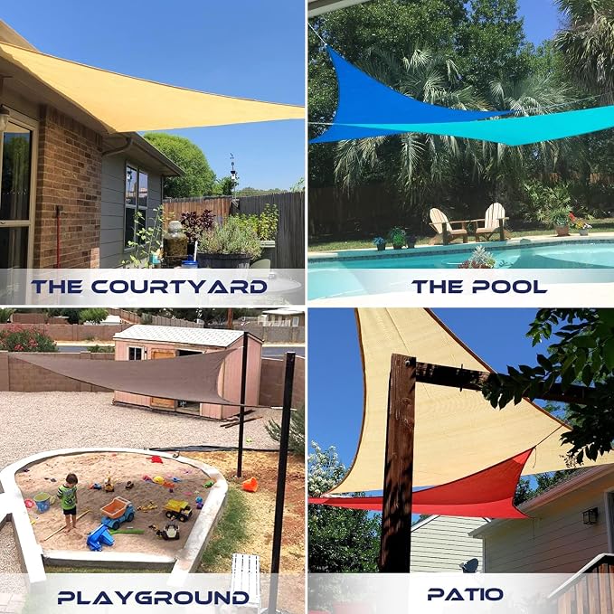Windscreen4less 24' x 24' x 24' Sun Shade Sail Triangle Outdoor Canopy Cover UV - Image 2