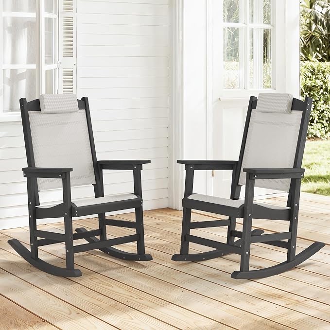 Outdoor Rocking Chair Set of 2 by HOMENJOY