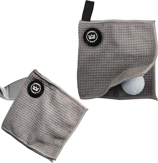 Golf Ball Towel - Small Magnetic Greens Towel - Golf Ball Cleaner for Around The Greens - Pocket Towel and Magnet Hand Towel
