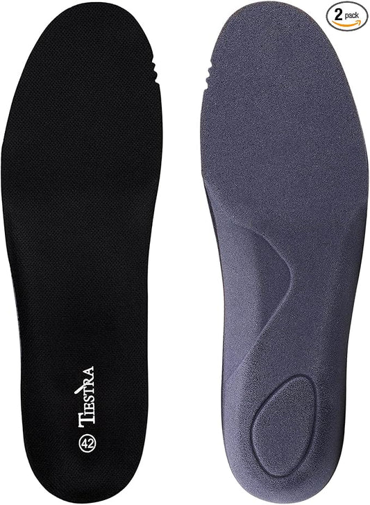 Insoles for Mens Memory Foam Shoe Inserts,Replacement Insoles for Work Boot Running Shoes-Shock Absorption and Cushion for Feet Relief,Comfort Inner Soles for Everyday Use Black 42EU/US9