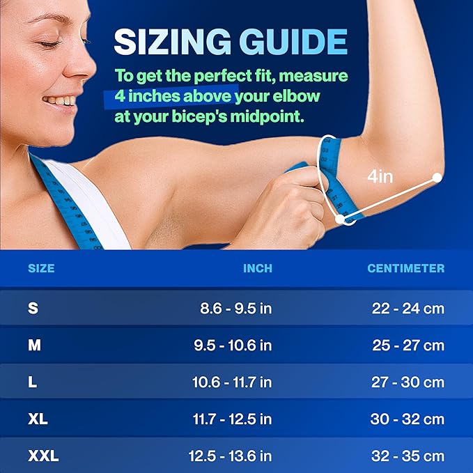 MODVEL [2 Pack Elbow Brace - Compression Support Sleeve for Joint Pain Relief, Recovery, Tendonitis, Tennis & Golfer's Elbow - Workout & Weightlifting Arm Wrap - For Men & Women. (Blue)