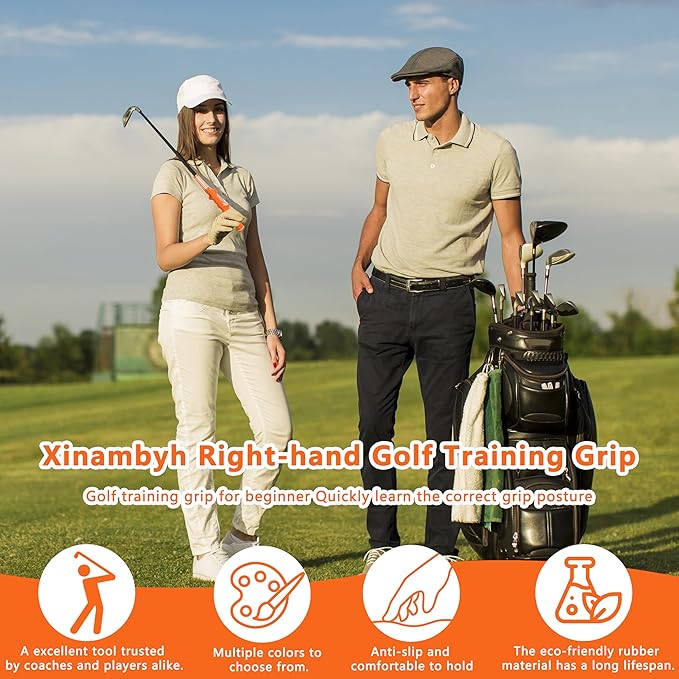 1 Pcs Right-Hand Golf Training Grip:Club,Rubber Swing Grip Trainer,Golf Accessories for Adults,Beginners,All Levels.Improvement Tool for Proper Hand Placement.