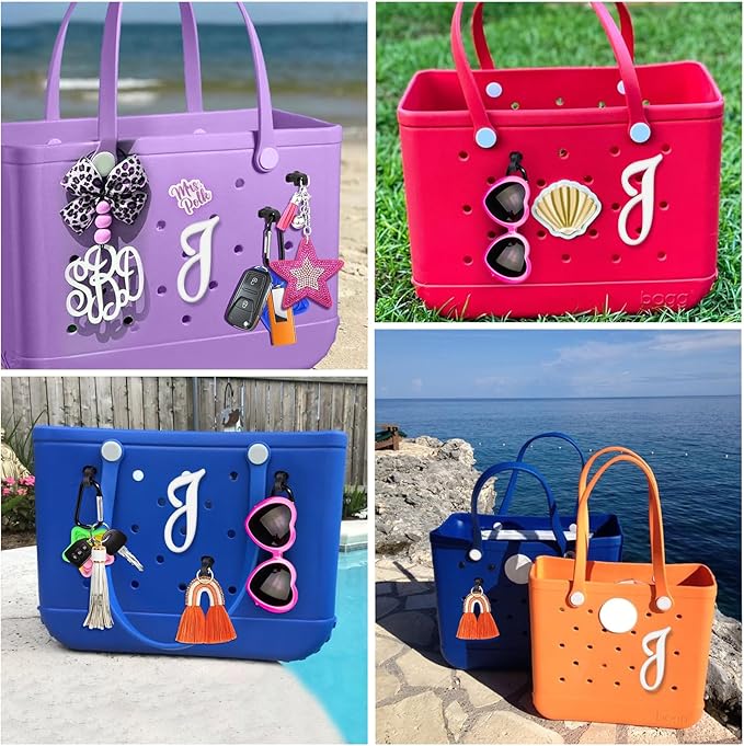 Mity rain Letter Charms for Bogg Bag，Alphabet Lettering Accessories Charms Compatible with Bogg Bag Original All Models, Insert Decorative Letter for Handbag Beach Tote Bag J