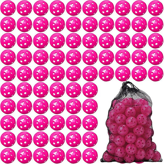 80 Pack Practice Golf Balls Limited Flight 42 mm Golf Training Airflow Hollow Plastic Ball for Women Men Indoor Outdoor Driving Range Swing Practice Home