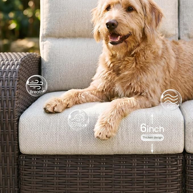 Oversized Wicker Outdoor Recliner Lovseat - Image 4