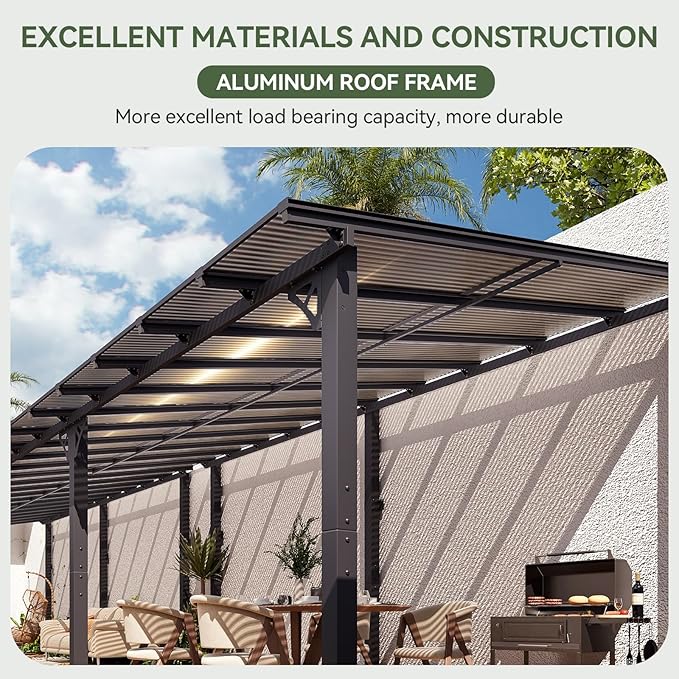 Aoxun 30’x10’ Gazebo with Aluminum Frame & Polycarbonate Panel, Outdoor Patio - Image 5