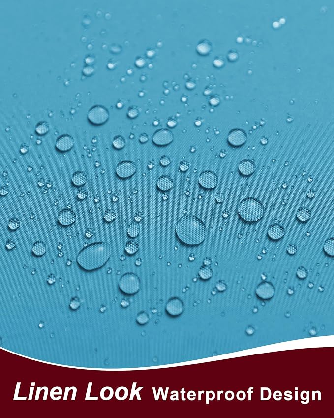 Grommet Outdoor Curtains for Patio Waterproof 8 Pcs 54x120 In Teal | - Image 5