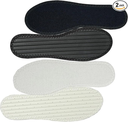 Happystep Cotton Terry Cloth Insoles, Barefoot Shoe Inserts, Sweat Absorption, Odor Control, Moisture-Wicking, Washable and Reusable, Zero Drop Shoe Insoles, 1 Pair Black and 1 Pair White (Women 8)