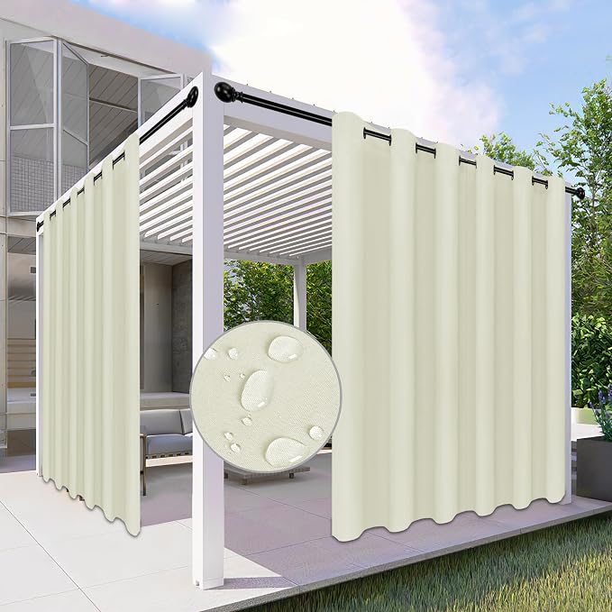 Easy-Going 100% Waterproof Outdoor Curtains 110x96 inch, Gazebo and Pergola 1 by Easy-Going