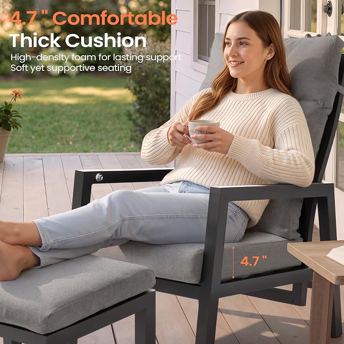 Pellebant 2-Piece Aluminum Outdoor Recliner Chair - Image 6