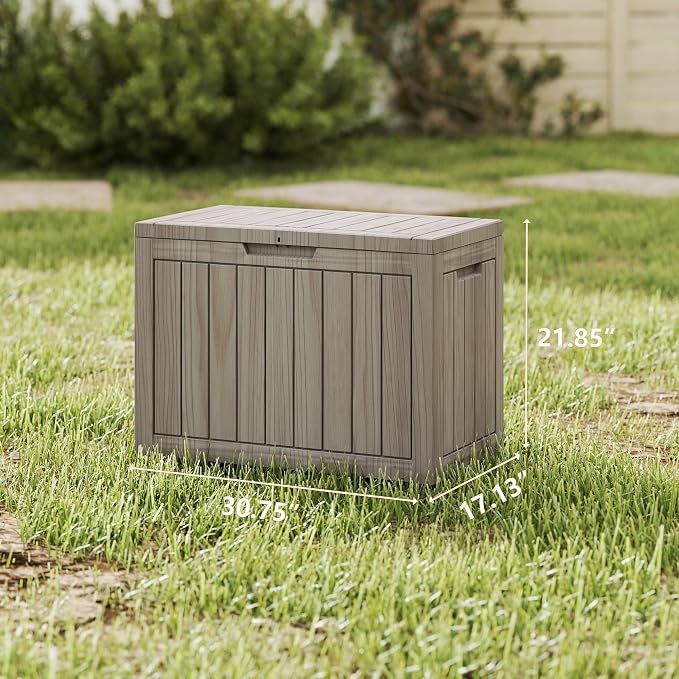 Outdoor Storage Box, 50 Gallon Waterproof Deck Box, Snap-Together Storage Bin - Image 3