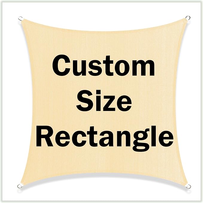 Custom Size Order to Make Sun Shade Sail Rectangle UPF50 Canopy Mesh Fabric UV by ShadeMart