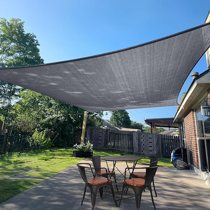 Large Sun Shade Sail 16' x 20' Dark Grey Rectangle Outdoor Canopy | Outdoor sun by SUNLAX