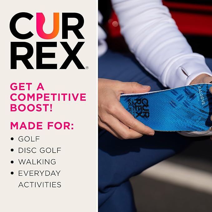 CURREX GolfPro Insoles for Golf Shoes – Arch Support Inserts to Improve Balance, Stability, Comfort & Performance, Help with Foot & Heel Pain Relief – for Men & Women – Medium Arch, 2XL