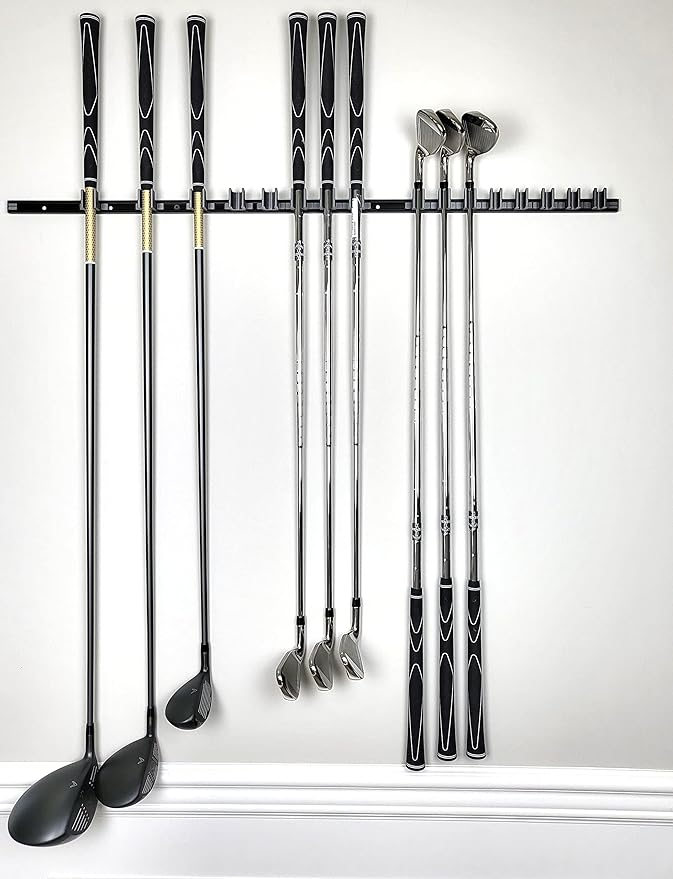 [JINTECH] Golf Club Holder, Wall Display, Wall Hanger, Rack, Mount, Organizer, Hold 17 Clubs on 36" Aluminum Rack (All Head up)